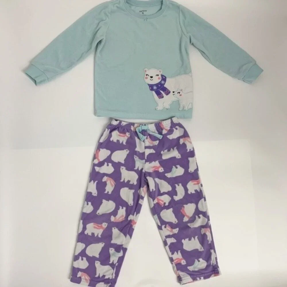 Carter's fleece polar bear pajamas 4T